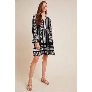 Anthropologie | Maeve Dominque Black & White Long Sleeve Tunic Dress Sz S